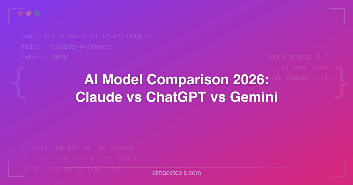 AI Model Comparison 2026: Claude vs ChatGPT vs Gemini