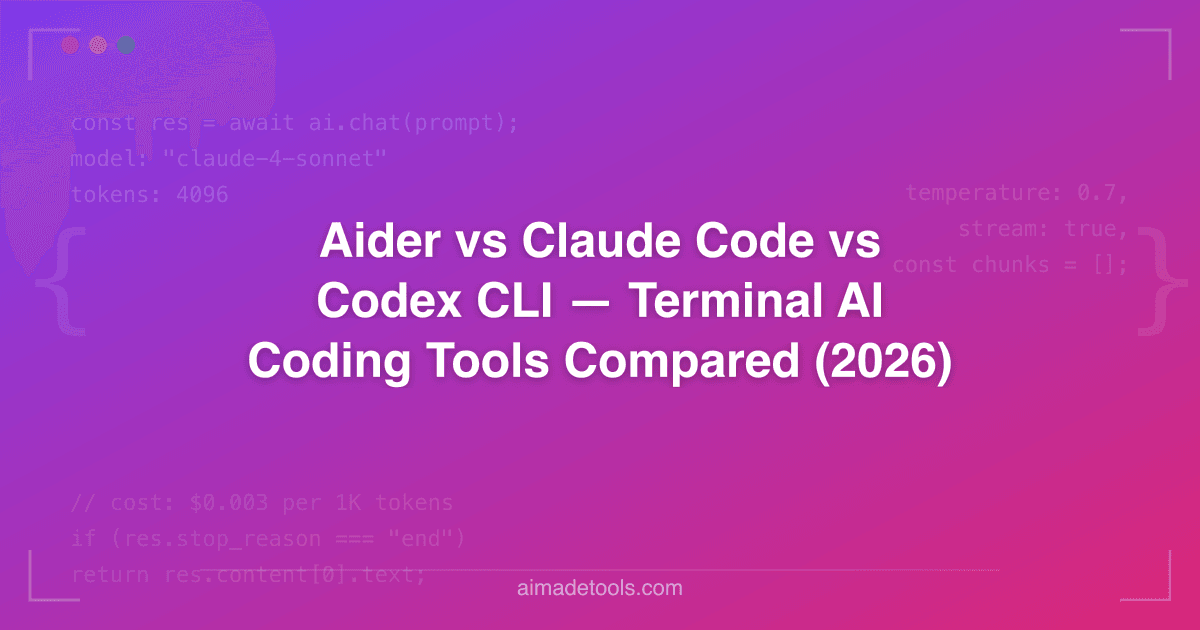 Aider vs Claude Code vs Codex CLI — Terminal AI Coding Tools Compared ...