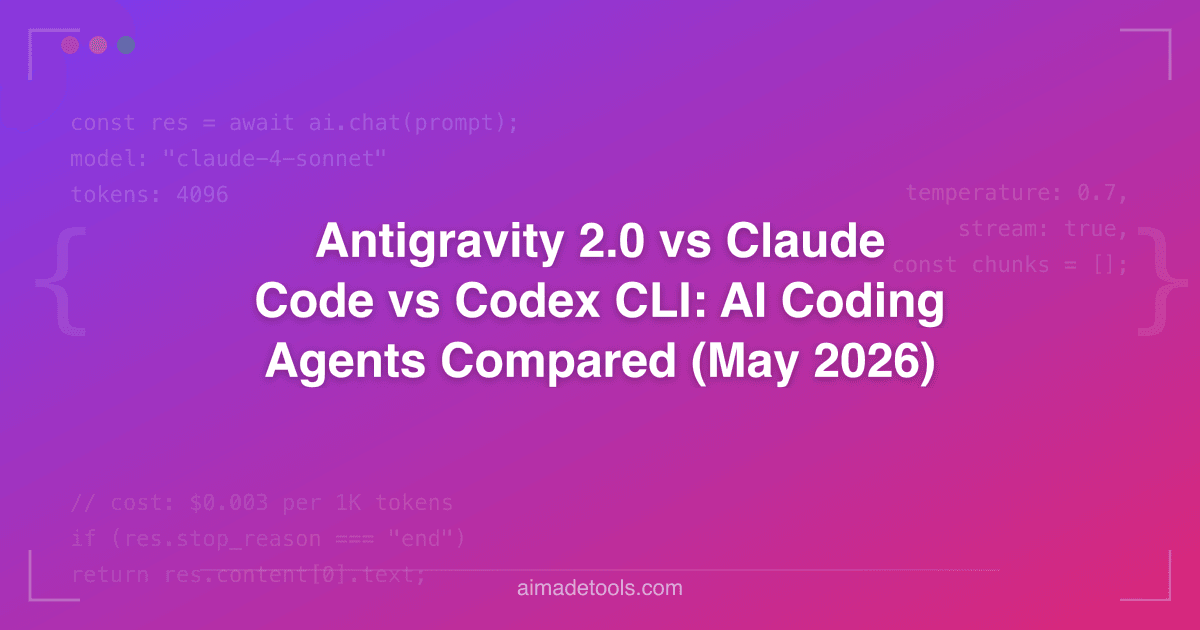 Antigravity 2.0 vs Claude Code vs Codex CLI: AI Coding Agents Compared ...