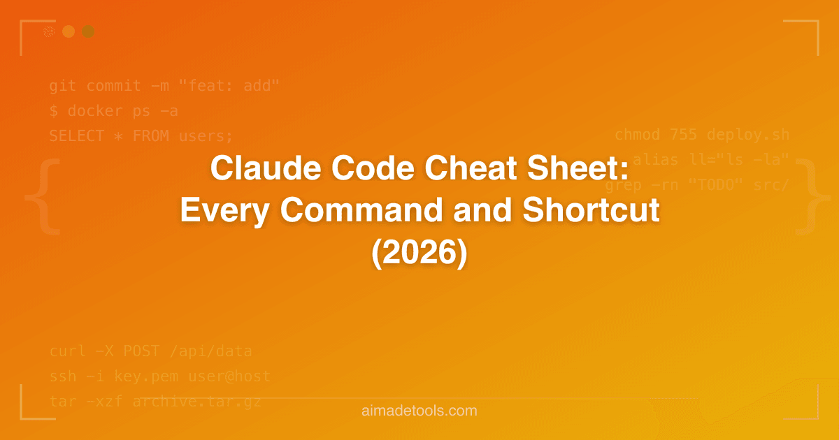 Claude Code Cheat Code Claude Code Cheat Sheet: Every Command and Shortcut (2026)