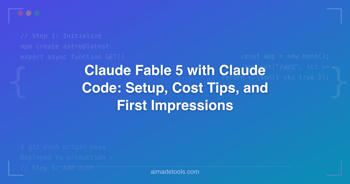 Claude Fable 5 with Claude Code: Setup, Cost Tips, and First Impressions