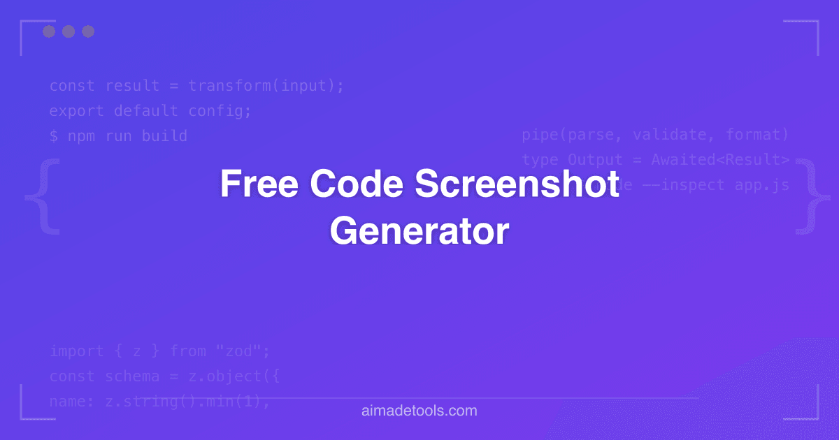 Free Code Screenshot Generator