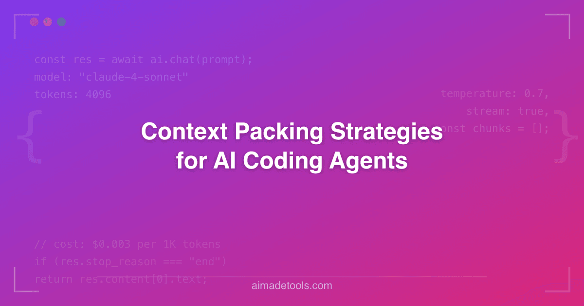 Context Packing Strategies for AI Coding Agents