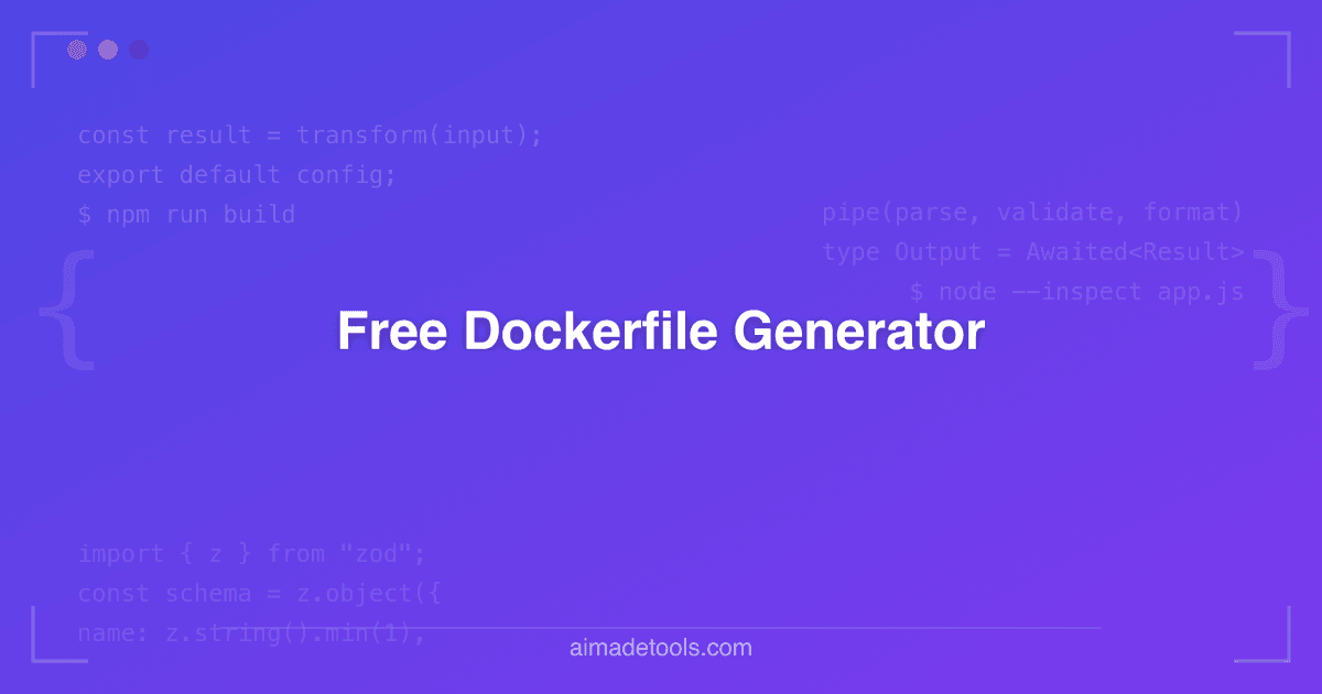 Free Dockerfile Generator
