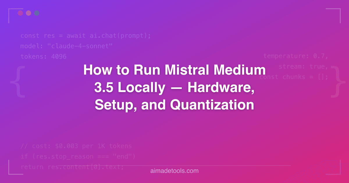 How to Run Mistral Medium 3.5 Locally — Hardware, Setup, and ...