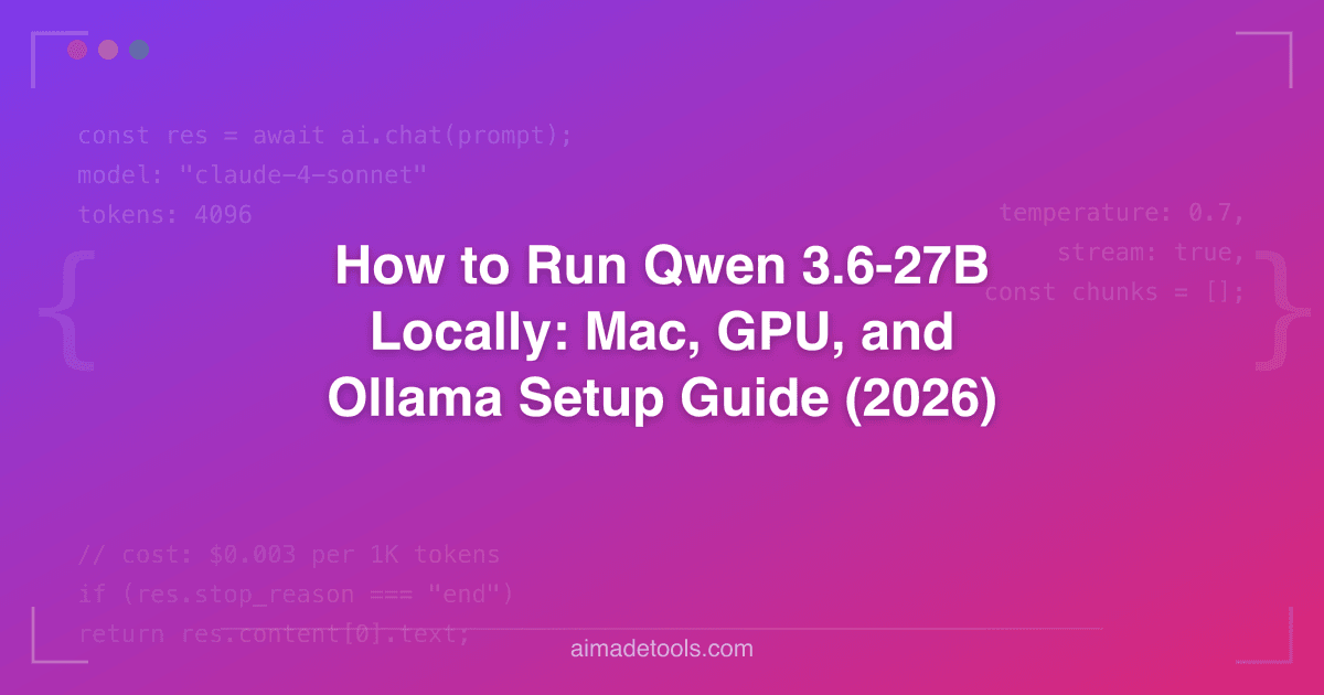 run qwen 3 locally 2026: 16 gb vram, under 10 min... How to Run Qwen 3.6-27B Locally: Mac, GPU, and Ollama Setup Guide (2026)