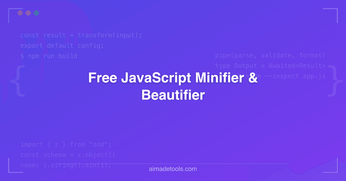 Free JavaScript Minifier & Beautifier
