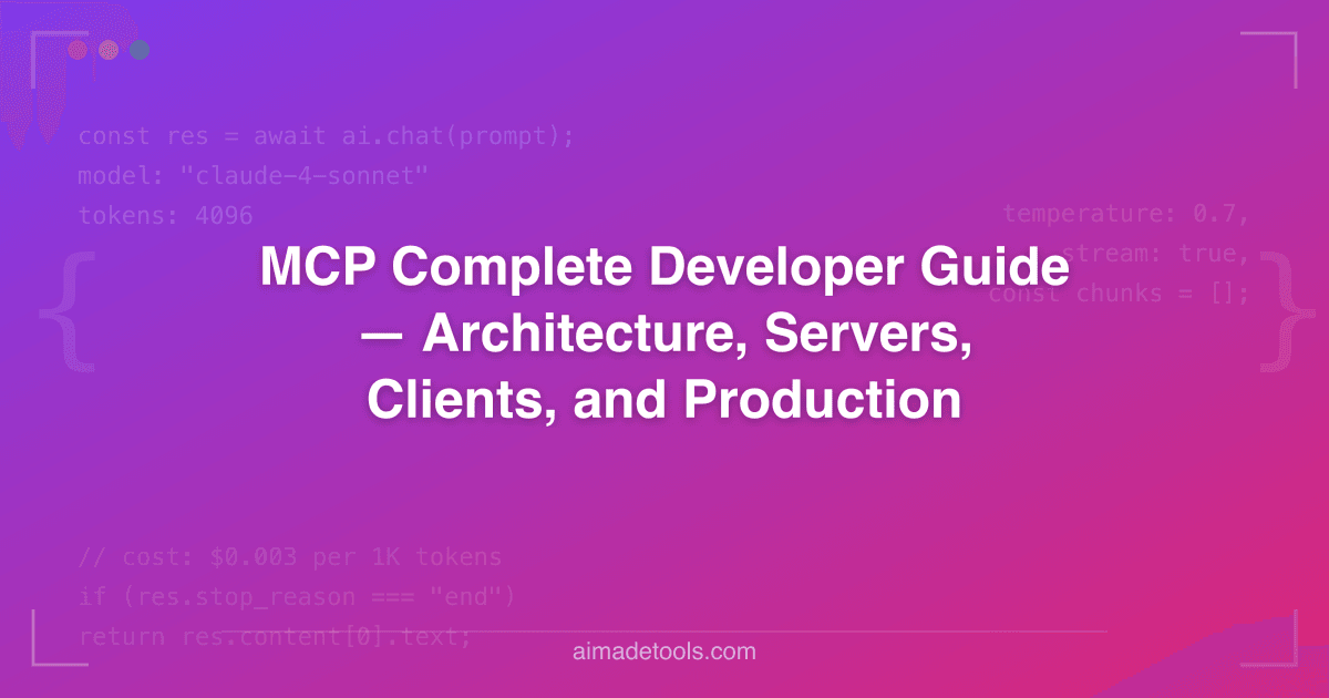 MCP Complete Developer Guide — Architecture, Servers, Clients, and ...