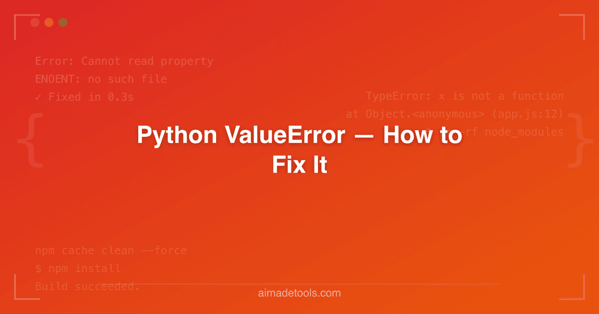 Python ValueError — How to Fix It