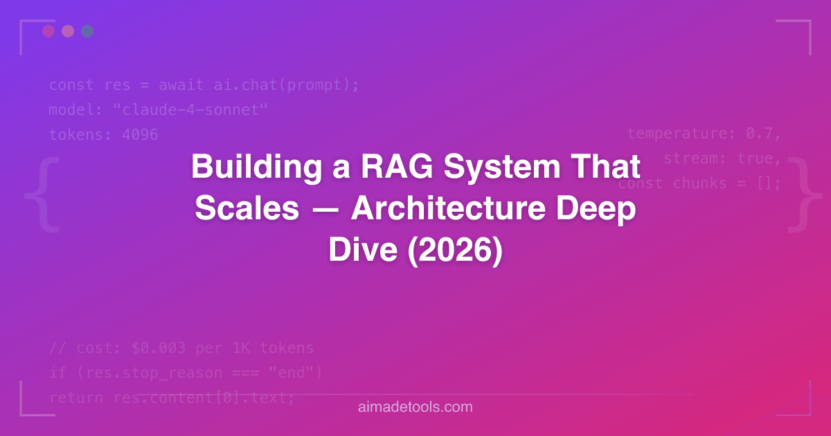 Building a RAG System That Scales — Architecture Deep Dive (2026)