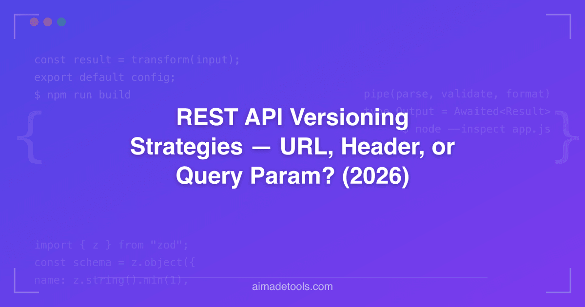 REST API Versioning Strategies — URL, Header, or Query Param? (2026)