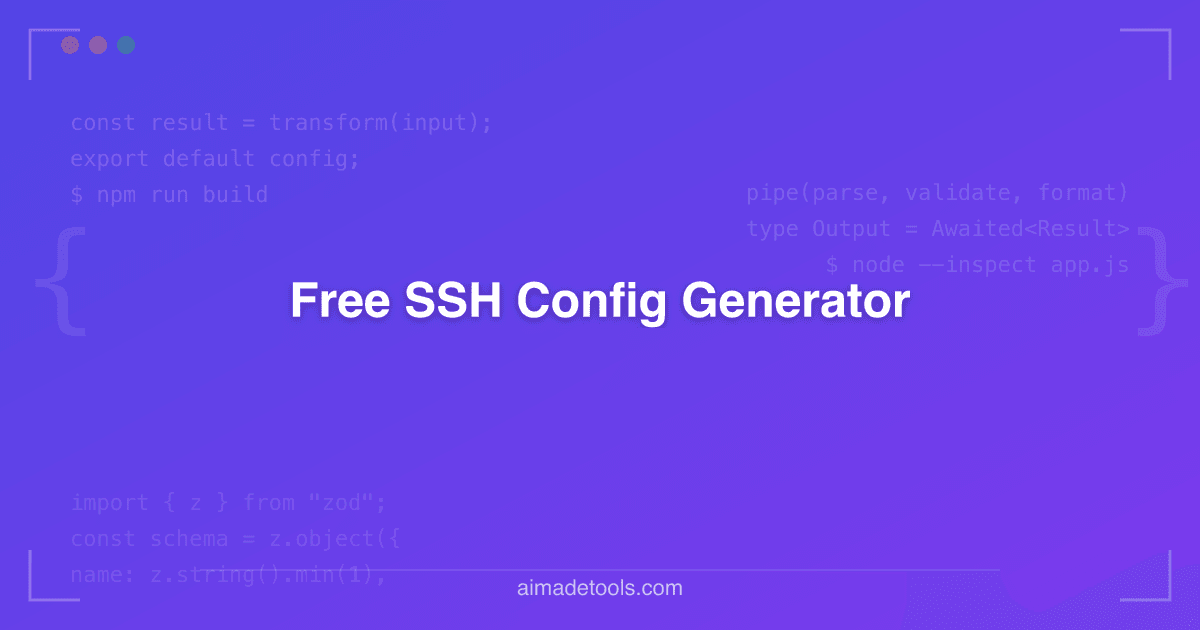 Config Generator Free SSH Config Generator