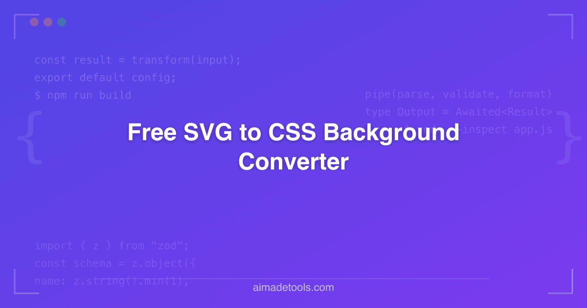 Free SVG to CSS Background Converter