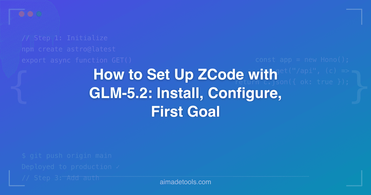How to Set Up ZCode with GLM-5.2: Install, Configure, First Goal